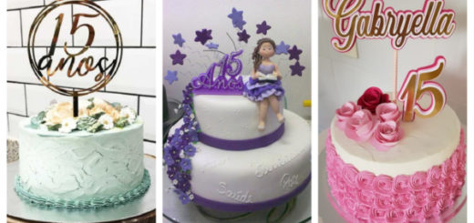 Montagem de topo de bolo de 15 anos