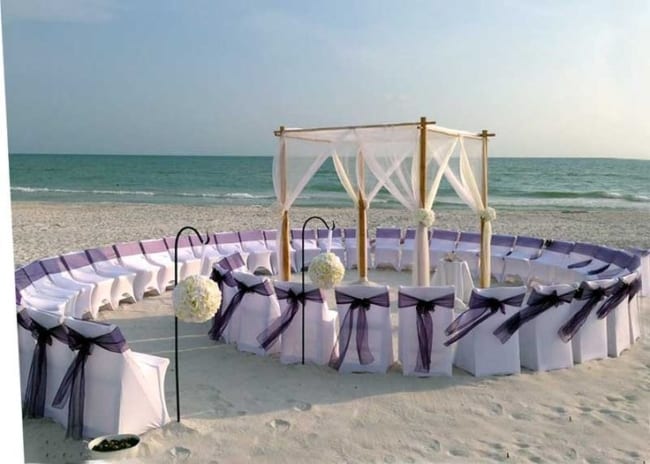 ideia de festa de casamento na praia