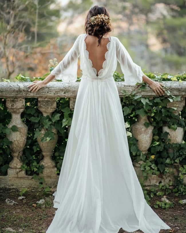 vestido de noiva rústico com tecido leve