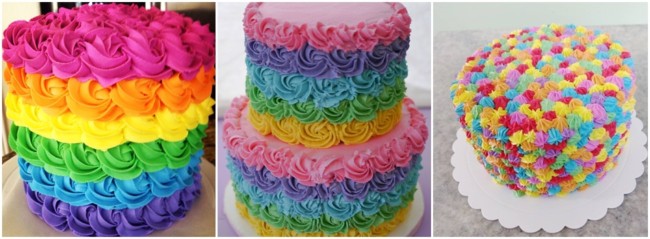 ideias para decoração de bolo colorido