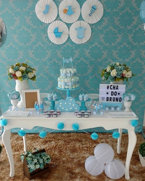 decoração chá de bebê azul