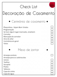 Checklist Casamento – O Que é, Como Fazer E Alguns Modelos!