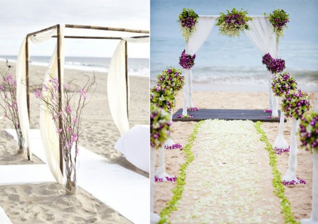 Decoração de casamento na praia com flores