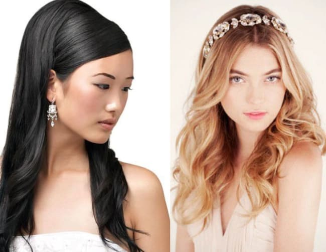 Duas opções de penteados para noivas com cabelos lisos