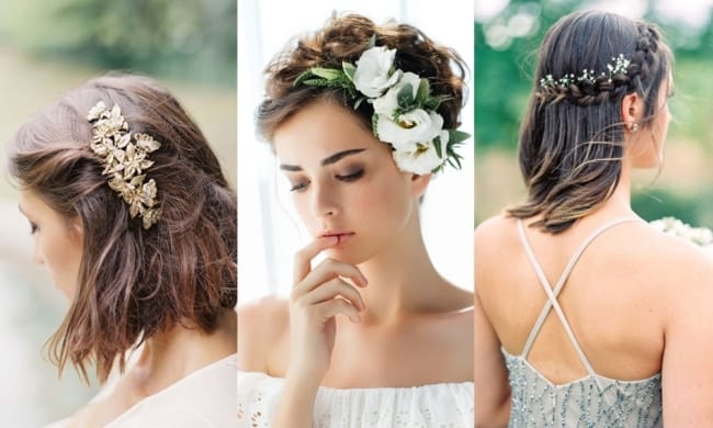 Três ideias de penteados para noivas de cabelos curto