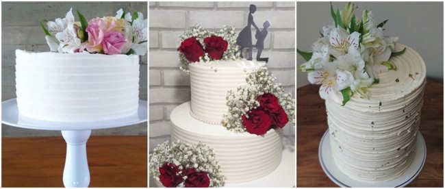 bolo de casamento civil decorado com chantilly