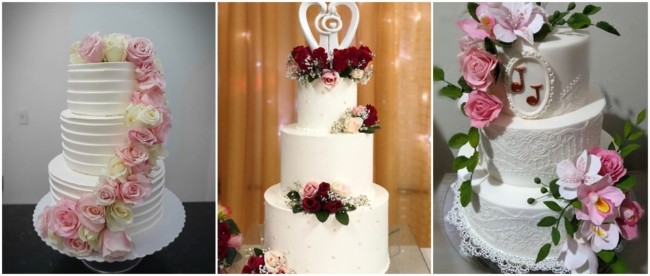bolo de casamento civil de 3 andares