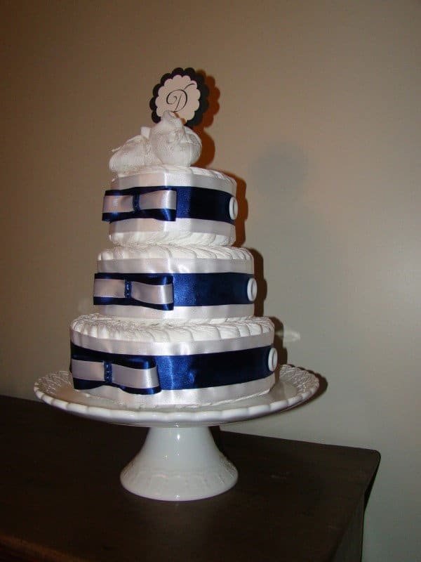 Bolo de Fraldas azul marinho