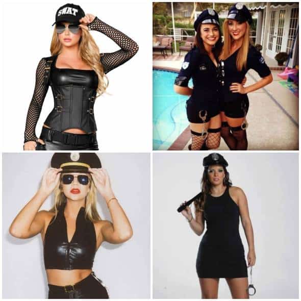 Vários modelos de fantasias de policial femininas