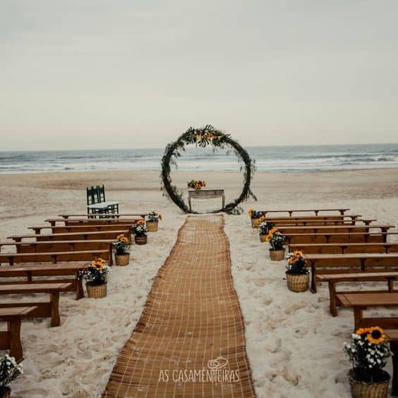 ideia de decoração para casamento na praia