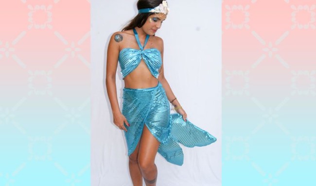 Fantasia de Carnaval feminina de sereia com brilho12