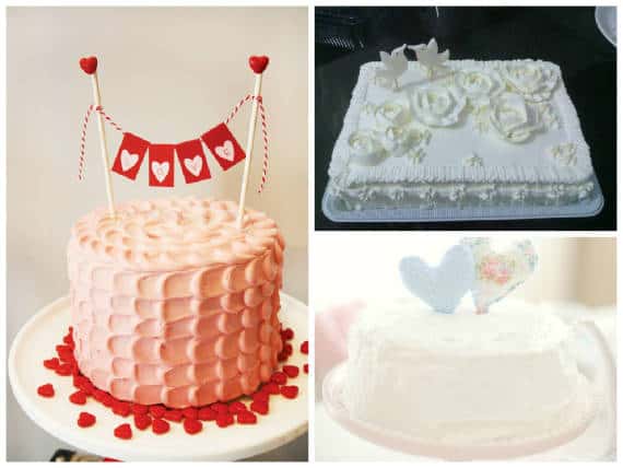 Três opções de bolos de noivado simples