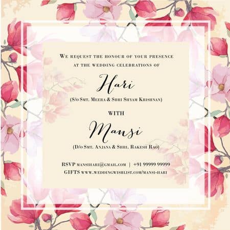 convite floral para casamento