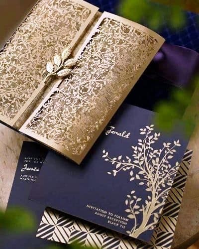 Convite de casamento chique