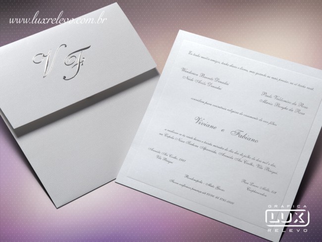 Convite de casamento em papel Aspen Linear11