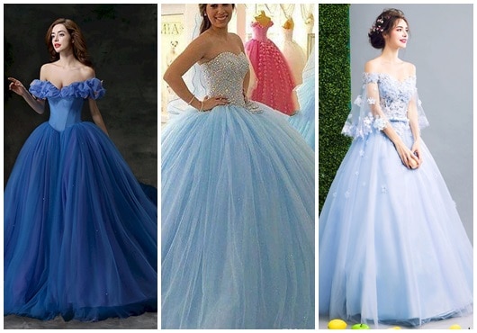 Modelos de vestido de noiva azul 2