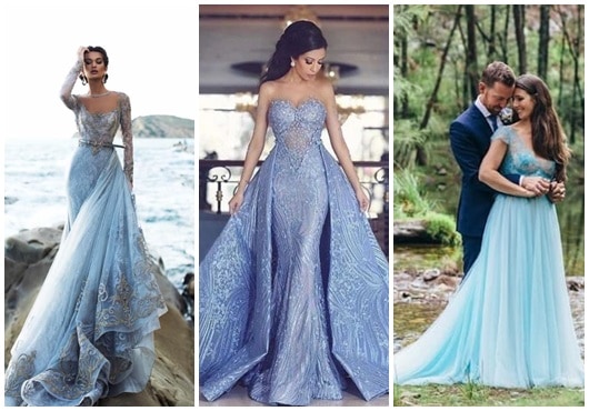Modelos de vestido de noiva azul 5
