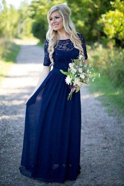 Vestido de noiva azul marinho longo28