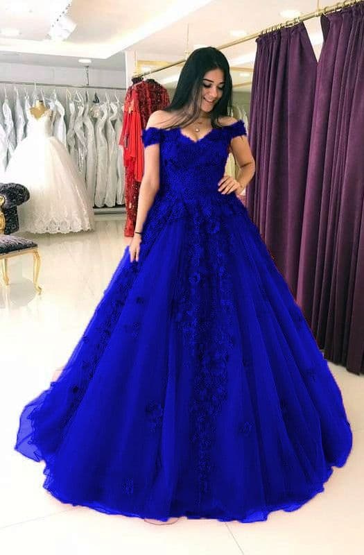 Vestido de noiva azul royal com renda28
