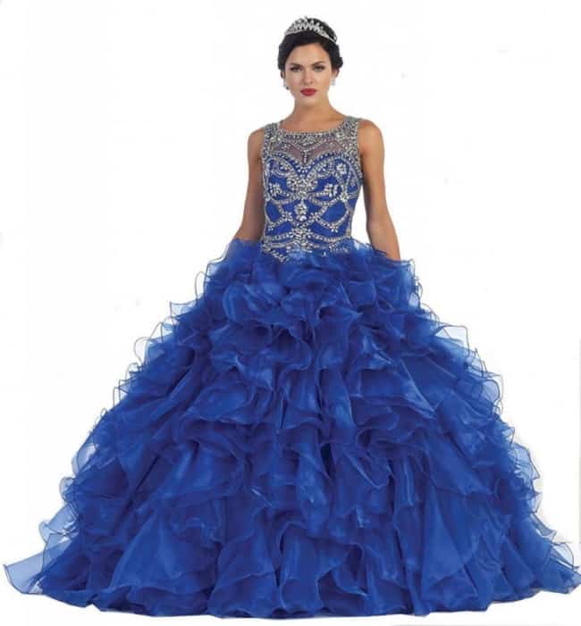 Vestido de noiva azul royal39