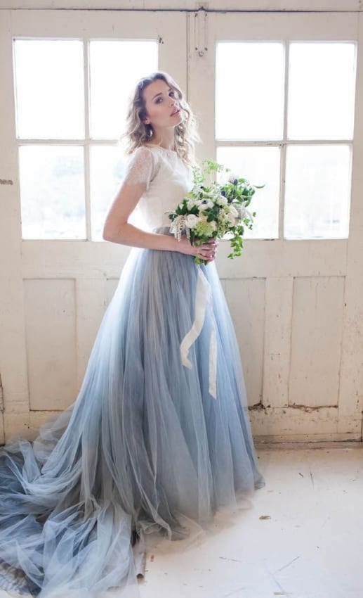 Vestido de noiva azul serenity com tule4