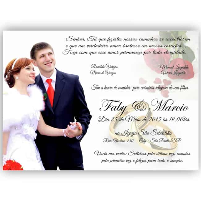dica de Convite de casamento com foto