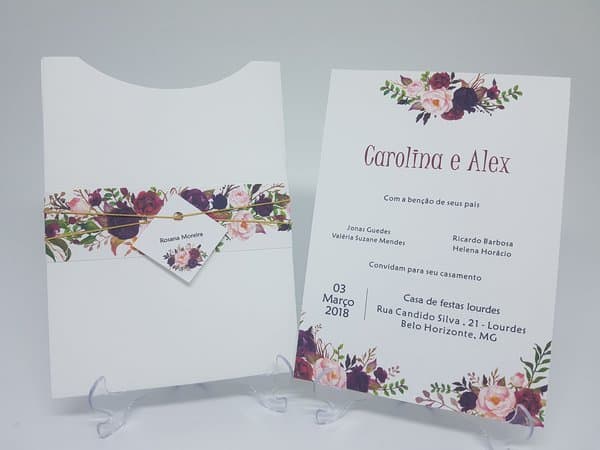 ideias de Convite de casamento floral