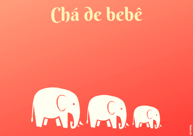 convite vermelho para chá de bebê de elefantinho