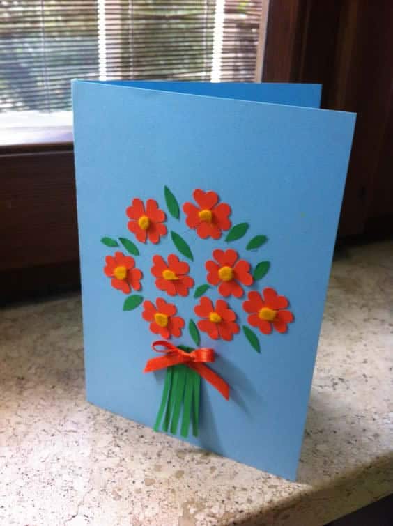 cartão com flores simples dia das mães