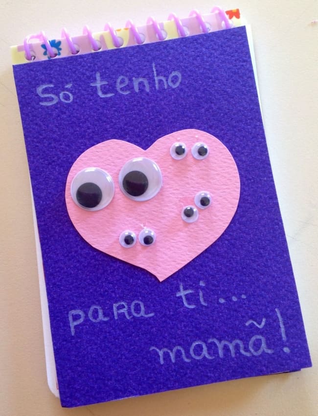 cartão criativo infantil para dia das mães