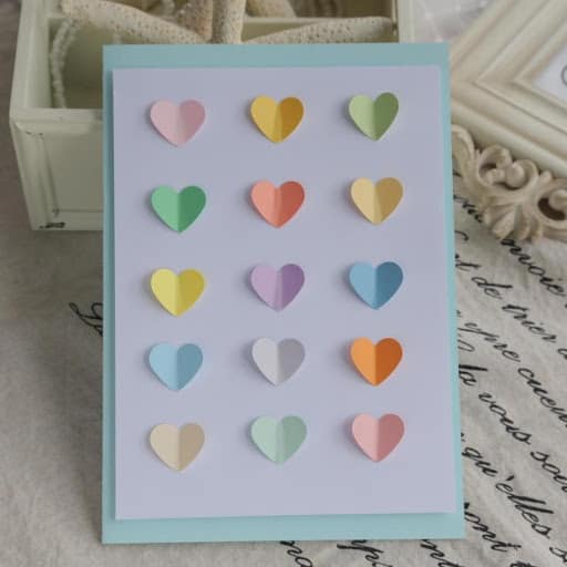 cartão com corações 3D dia das mães