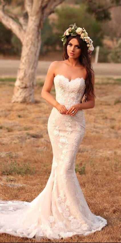 vestido de noiva sereia com renda