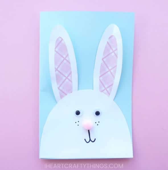 Cartão de páscoa artesanal coelhinho com pintas