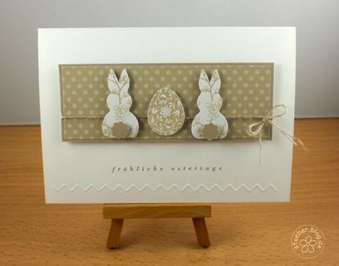 Cartão de páscoa artesanal de coelhinhos