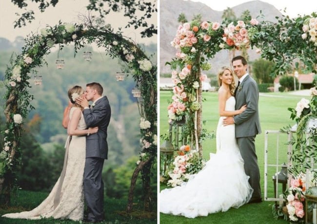 Casamento simples com Arco Floral