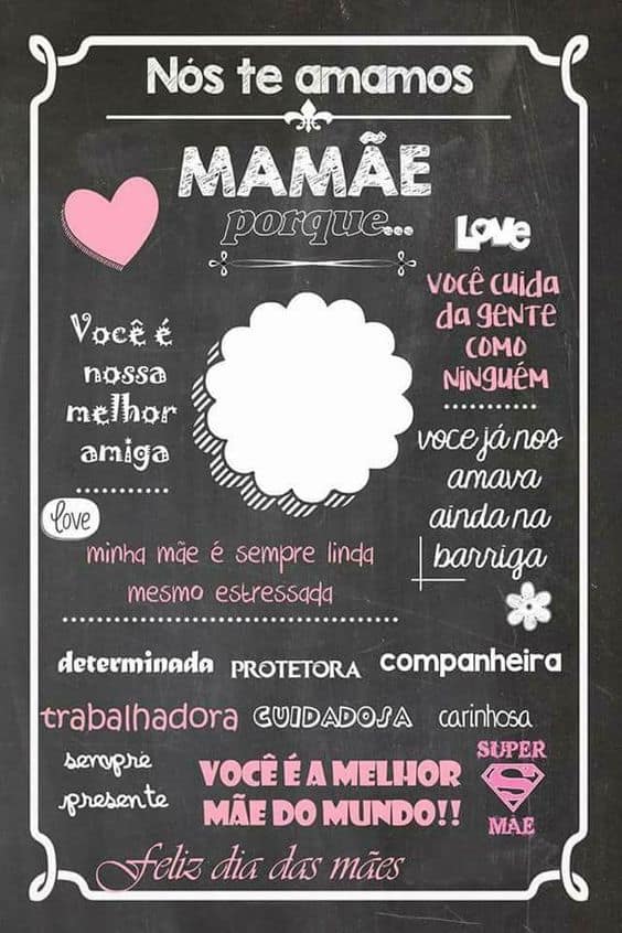 Homenagem para o dia das mães com frases