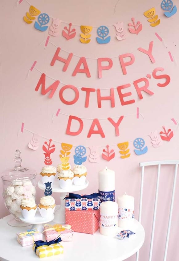 Homenagem para o dia das mães decoração com docinhos