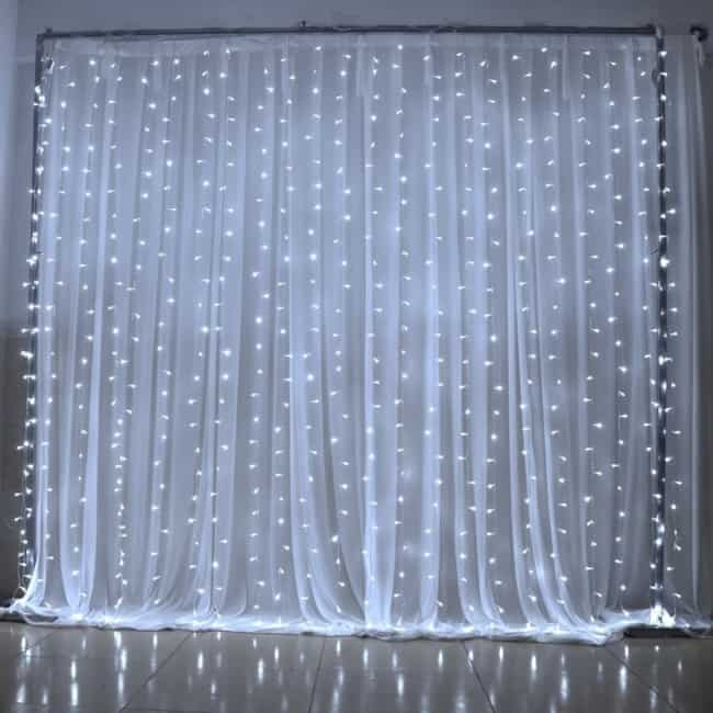 cortina de LED com tecido