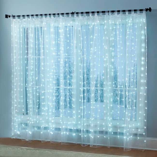 linda cortina de LED com tecido