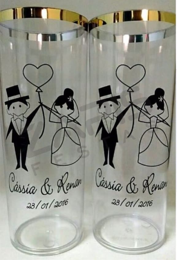 lindo copo transparente para casamento