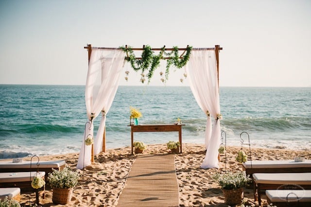 Decoração para casamento na praia
