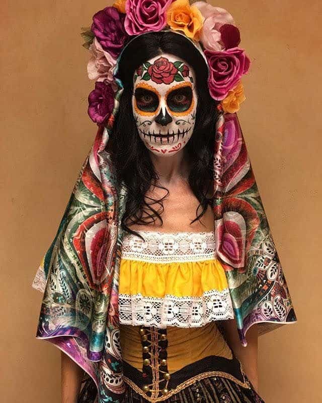 fantasia feminina de caveira mexicana