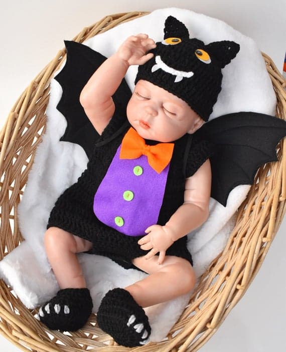 fantasia de halloween em crochê para bebê