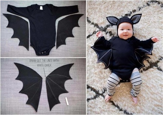 como fazer fantasia de morcego para bebê