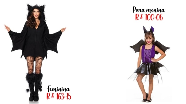 onde comprar e preços de fantasia de morcego