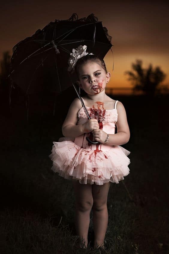 fantasia de halloween assustadora para menina