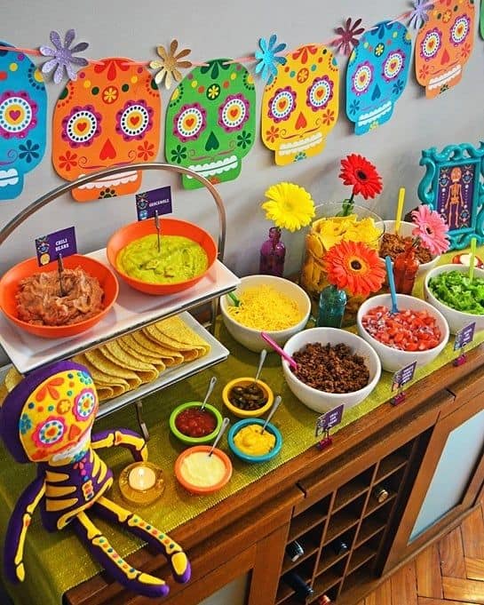 decoração de festa simples com tema mexicano