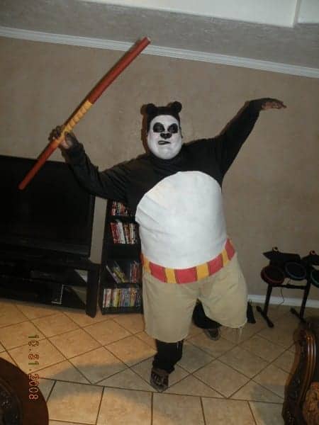 fantasia masculina de kung fu panda