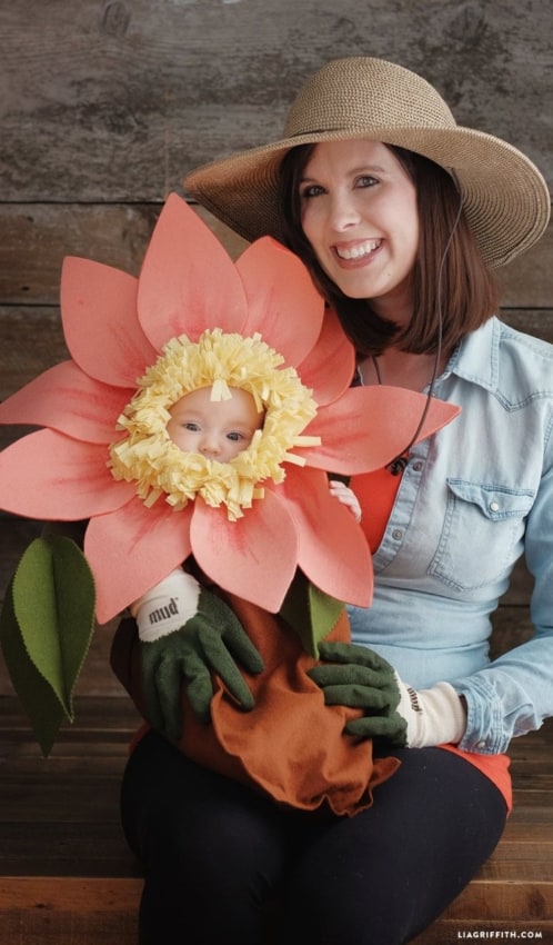 fantasia criativa de flor para bebe