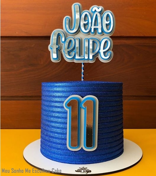 GrantParty – Topo de bolo de aniversário de 27 anos com glitter azul :  : Brinquedos e Jogos